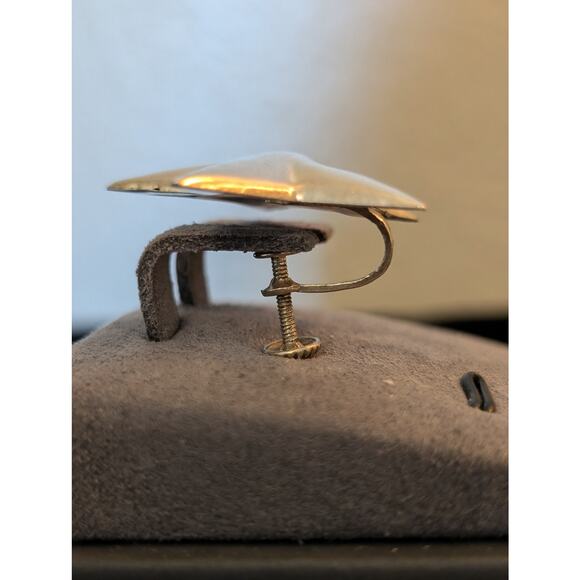 Vintage 925 Sterling Silver Mexico Screw On Star Earrings - Picture 6 of 8